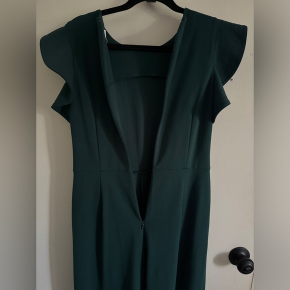 Calvin Klein Hunter Green Flutter Ruffle Jumpsuit Size 6 - Picture 7 of 12